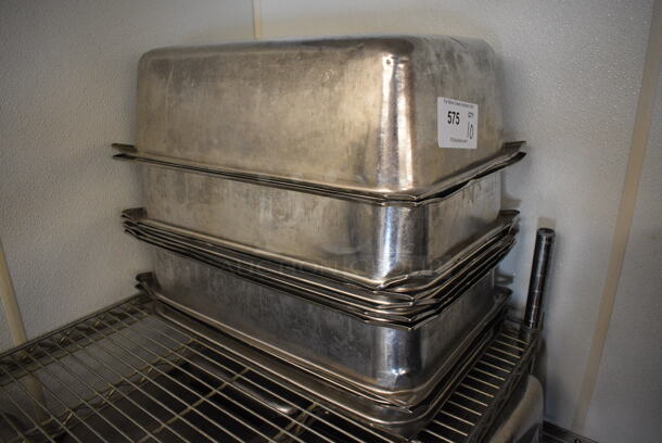 10 Stainless Steel Full Size Drop In Bins. 1/1x6. 10 Times Your Bid! (drop in bin kitchen)