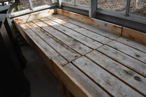Wooden Stand. Comes In Two Pieces. BUYER MUST REMOVE. 66.5x37.5x23, 44.5x37.5x23. (greenhouse) - Image 4 of 4