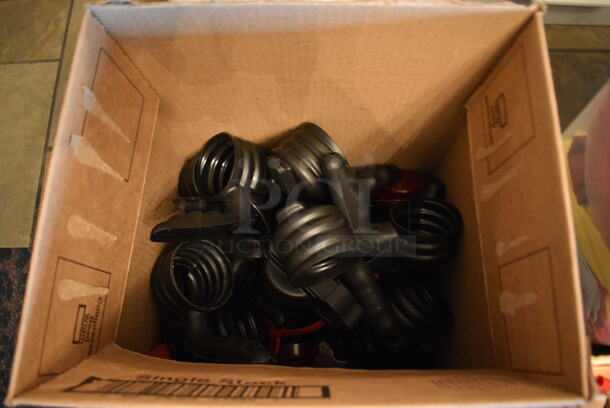 ALL ONE MONEY! Lot of 2 Boxes of Black Poly Lids w/ Handles. 5.5x3x6. (buffet) - Image 3 of 3