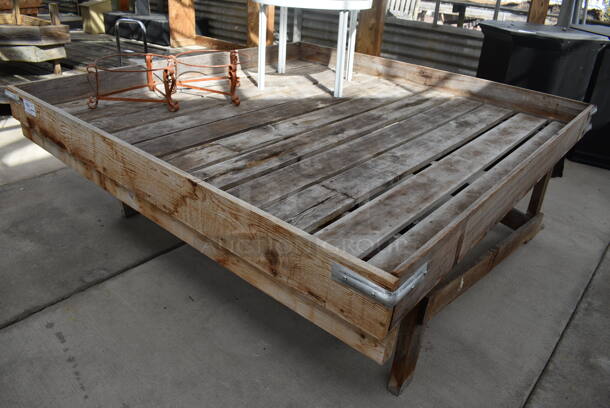 Wooden Stand w/ Contents. BUYER MUST REMOVE. 72.5x72.5x28. (greenhouse) - Image 4 of 4
