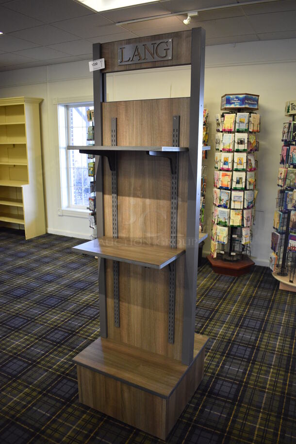 Wood Pattern Rack. 24x24x80. (blue retail store) - Image 2 of 4
