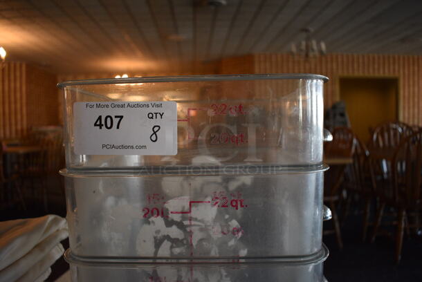 ALL ONE MONEY! Lot of 8 Clear Poly 22 Quart Containers! 12x11x16. (main dining room) - Image 3 of 3