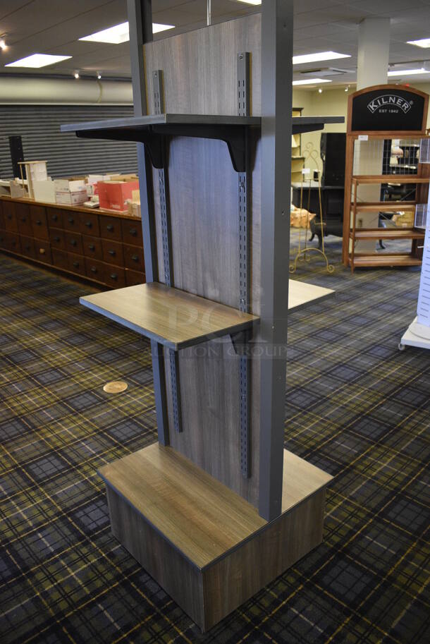 Wood Pattern Rack. 24x24x80. (blue retail store) - Image 4 of 4