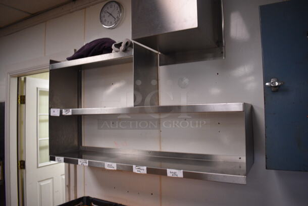 Stainless Steel Commercial 3 Tier Wall Mount Shelving Unit. BUYER MUST REMOVE. 54x12x30. (kitchen) - Image 3 of 3