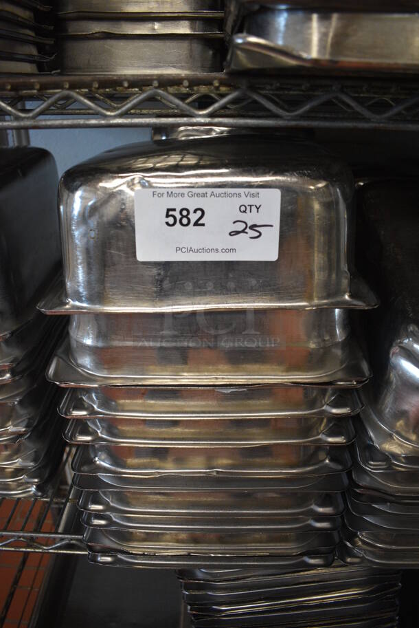 25 Stainless Steel Half Size Drop In Bins. 1/2x4. 25 Times Your Bid! (drop in bin kitchen) - Image 1 of 4