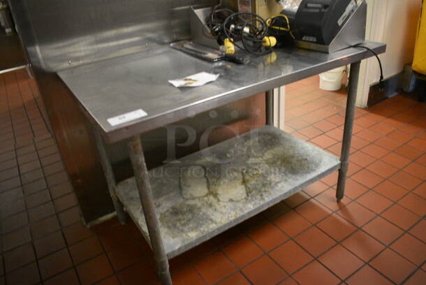 Stainless Steel Commercial Table w/ Metal Under Shelf. Does Not Include Contents. 48x30x34. (kitchen) - Image 2 of 5
