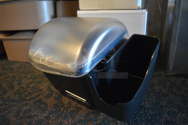 3 BRAND NEW IN BOX! San Jamar Black Poly Bar Topping Rails. 9x6.5x7. 3 Times Your Bid! (main dining room) - Image 1 of 7