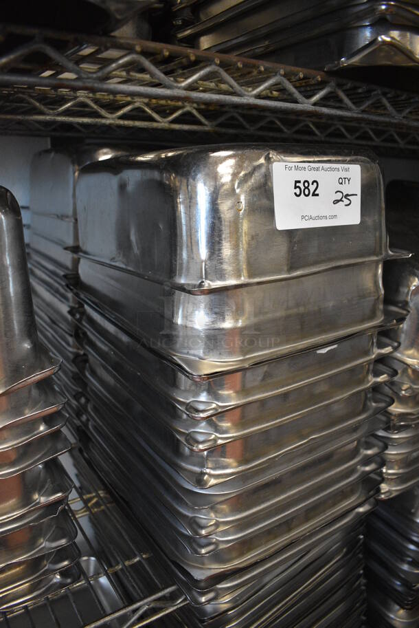 25 Stainless Steel Half Size Drop In Bins. 1/2x4. 25 Times Your Bid! (drop in bin kitchen) - Image 2 of 4