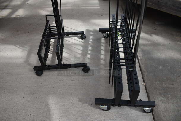 2 Racks of Black Metal Stands / Flower Basket Holders on Commercial Casters. Includes 15xx0.5x36. 2 Times Your Bid! (greenhouse) - Image 4 of 5