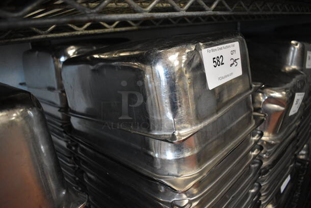25 Stainless Steel Half Size Drop In Bins. 1/2x4. 25 Times Your Bid! (drop in bin kitchen) - Image 3 of 4