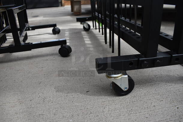 2 Racks of Black Metal Stands / Flower Basket Holders on Commercial Casters. Includes 15xx0.5x36. 2 Times Your Bid! (greenhouse) - Image 5 of 5