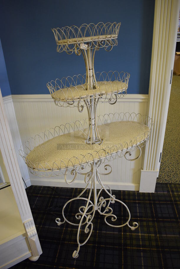 White Metal 3 Tier Rack. 34x16x57. (blue retail store) - Image 3 of 5