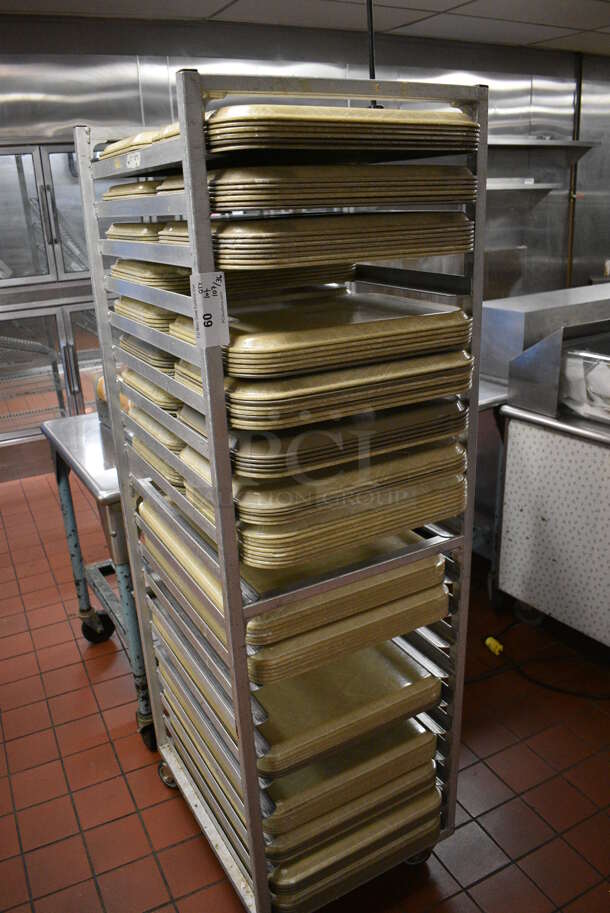 Metal Commercial Pan Transport Rack w/ 143 Various Trays on Commercial Casters. 20.5x26x68. 14x18x0.5, 18x26x1. (kitchen) - Image 2 of 6