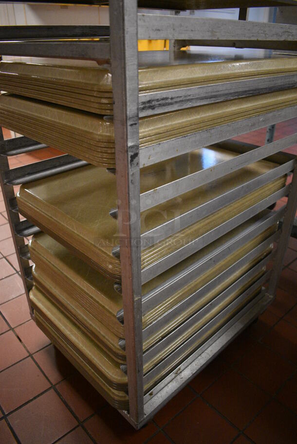 Metal Commercial Pan Transport Rack w/ 143 Various Trays on Commercial Casters. 20.5x26x68. 14x18x0.5, 18x26x1. (kitchen) - Image 5 of 6