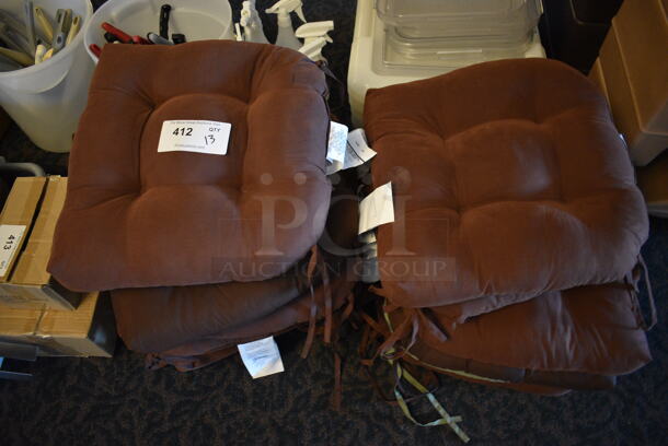 ALL ONE MONEY! Lot of 13 Brown Seat Cushions. 17x16x2. (main dining room) - Image 1 of 4