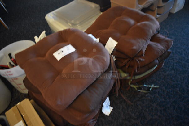 ALL ONE MONEY! Lot of 13 Brown Seat Cushions. 17x16x2. (main dining room) - Image 2 of 4