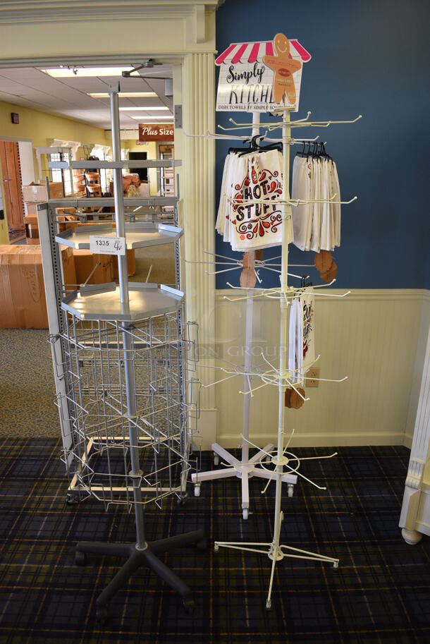 4 Various Racks Including Towels. Includes 24x24x71. 4 Times Your Bid! (blue retail store)