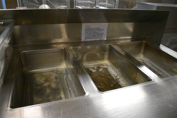 Stainless Steel Commercial Electric Powered 4 Bay Steam Table w/ Under Shelf and Bin of Various Paper Products on Commercial Casters. 64x36x46. Unit Was In Working Condition When Restaurant Closed. (kitchen) - Image 6 of 8