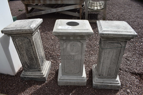 5 Stone Columns. 11.5x11.5x26. 5 Times Your Bid! (greenhouse patio)