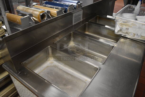 Stainless Steel Commercial Electric Powered 4 Bay Steam Table w/ Under Shelf and Bin of Various Paper Products on Commercial Casters. 64x36x46. Unit Was In Working Condition When Restaurant Closed. (kitchen) - Image 7 of 8