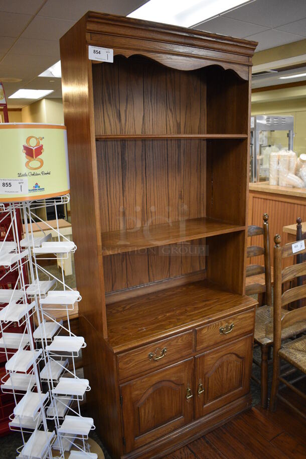 Wooden Cabinet w/ Drawer, 2 Doors and Shelves. 34x18x80.5. (gift shop) - Image 2 of 5