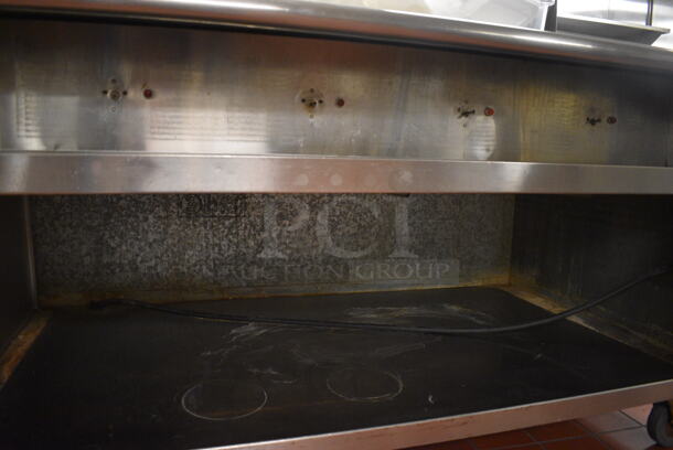 Stainless Steel Commercial Electric Powered 4 Bay Steam Table w/ Under Shelf and Bin of Various Paper Products on Commercial Casters. 64x36x46. Unit Was In Working Condition When Restaurant Closed. (kitchen) - Image 8 of 8