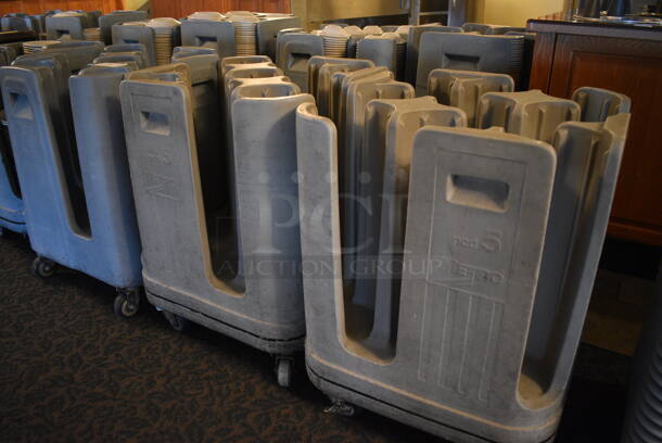 3 Metro Poly Dish Carts on Commercial Casters; Blue and Two PCD5 Gray. 22.5x22.5x30, 23x23x30. 3 Times Your Bid! (buffet) - Image 6 of 7