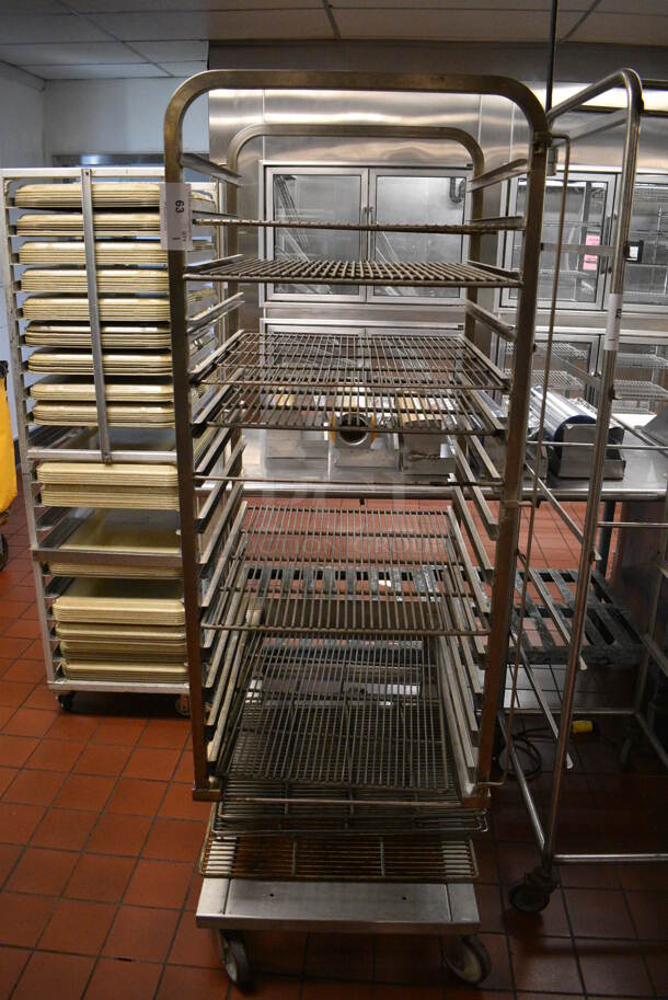 Metal Commercial Pan Transport Rack on Commercial Casters. 24x36x70.5. (kitchen)