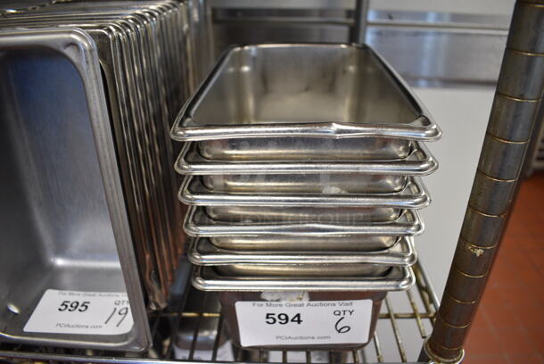 19 Stainless Steel 1/4 Size Drop In Bins. 1/4x4. 19 Times Your Bid! (drop in bin kitchen)