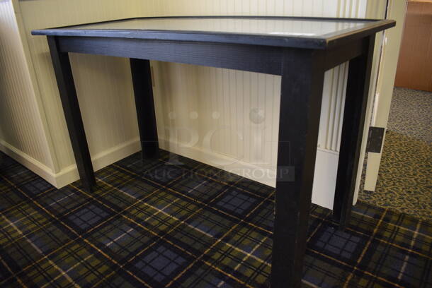Black Wooden Table w/ Metal Tabletop. 48x22x30. (blue retail store) - Image 3 of 3