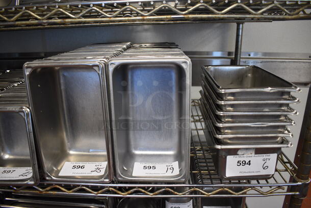 25 Stainless Steel 1/4 Size Drop In Bins. 1/4x4. 25 Times Your Bid! (drop in bin kitchen) - Image 3 of 3