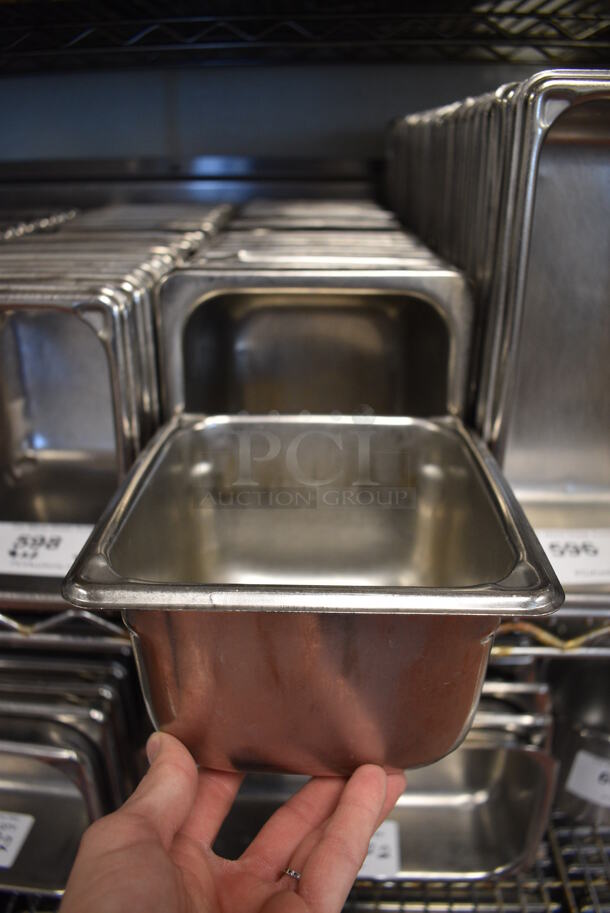 22 Stainless Steel 1/6 Size Drop In Bins. 1/6x4. 22 Times Your Bid! (drop in bin kitchen) - Image 1 of 3
