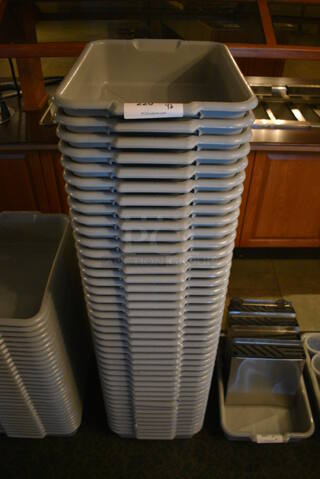ALL ONE MONEY! Lot of 42 Gray Bus Bins! 15x22x5. (buffet)