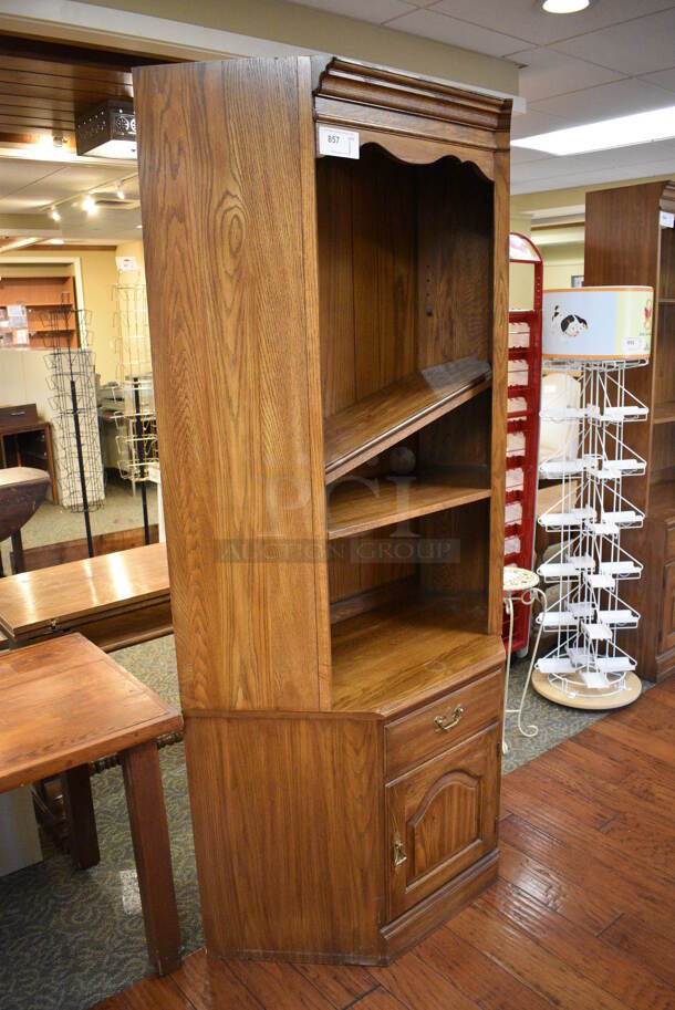 Wooden Cabinet w/ Drawer, Door and Shelves. 40x18x80. (gift shop) - Image 2 of 5