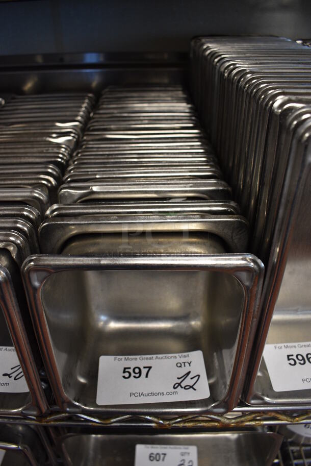 22 Stainless Steel 1/6 Size Drop In Bins. 1/6x4. 22 Times Your Bid! (drop in bin kitchen) - Image 3 of 3