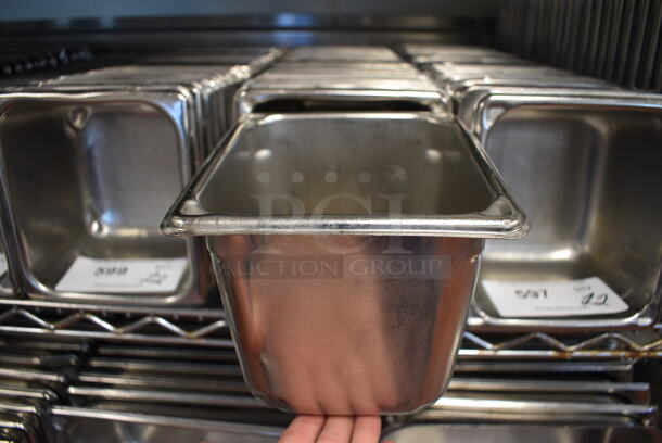 20 Stainless Steel 1/6 Size Drop In Bins. 1/6x6. 20 Times Your Bid! (drop in bin kitchen)