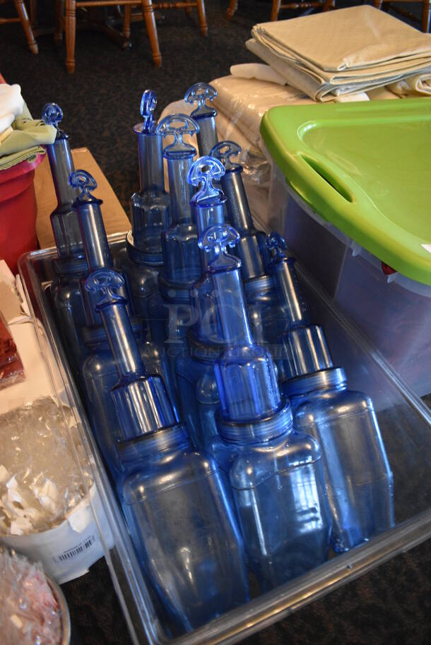 ALL ONE MONEY! Lot of 10 Blue Poly Rapid Cool Bottles in Clear Bin! 5x5x19. (main dining room) - Image 2 of 4