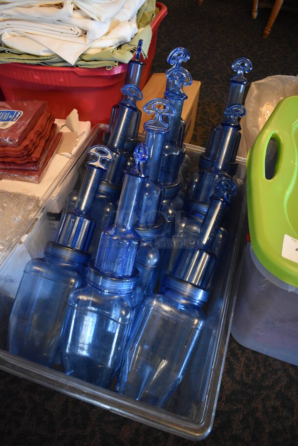 ALL ONE MONEY! Lot of 10 Blue Poly Rapid Cool Bottles in Clear Bin! 5x5x19. (main dining room) - Image 3 of 4