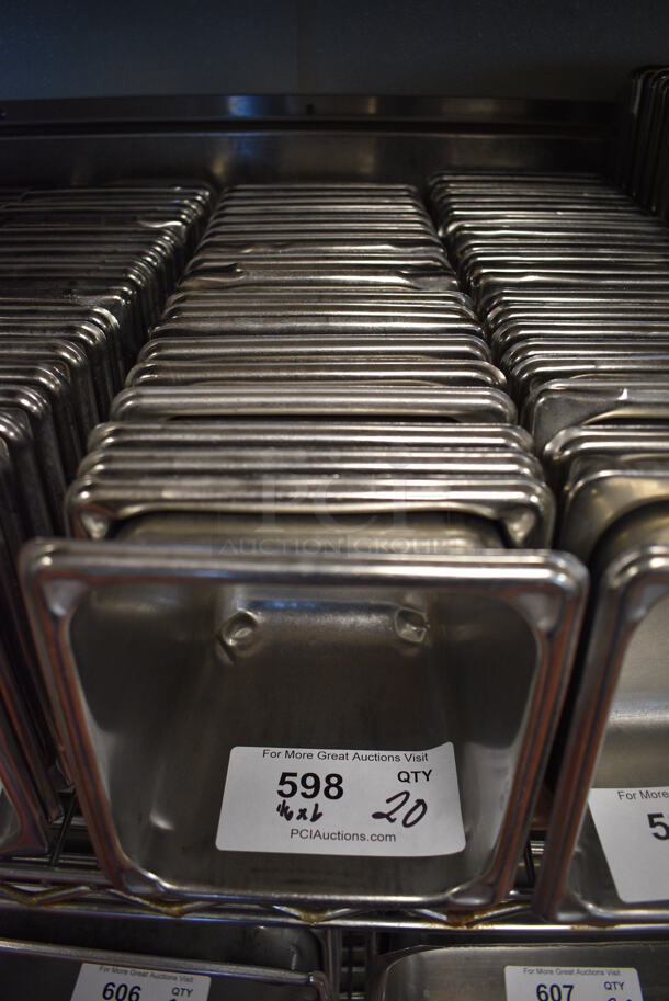 20 Stainless Steel 1/6 Size Drop In Bins. 1/6x6. 20 Times Your Bid! (drop in bin kitchen) - Image 3 of 3