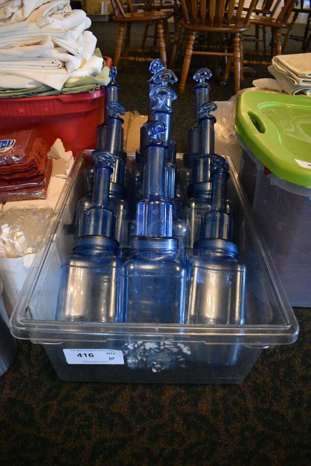 ALL ONE MONEY! Lot of 10 Blue Poly Rapid Cool Bottles in Clear Bin! 5x5x19. (main dining room) - Image 4 of 4