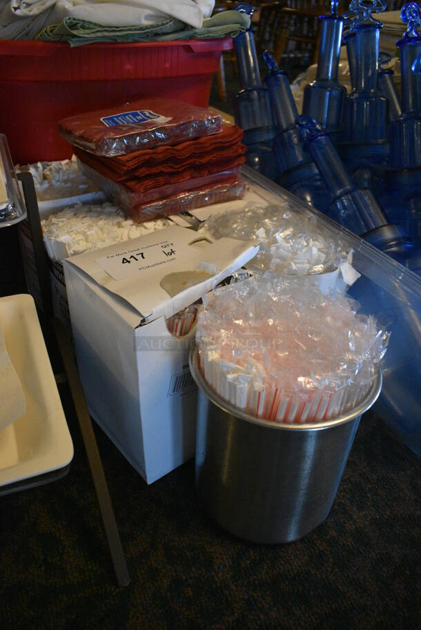 ALL ONE MONEY! Lot of Various Straws and Napkins! (main dining room) - Image 3 of 3