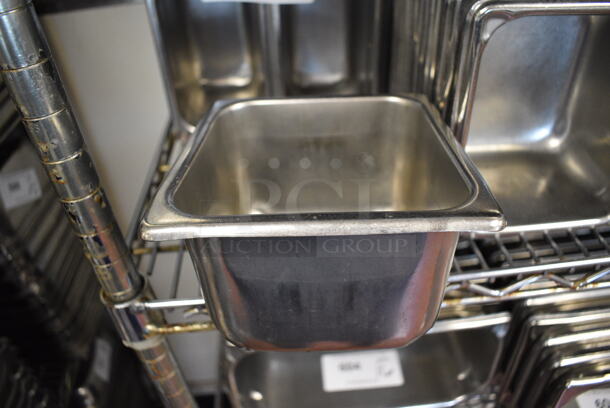 24 Stainless Steel 1/6 Size Drop In Bins. 1/6x4. 24 Times Your Bid! (drop in bin kitchen)