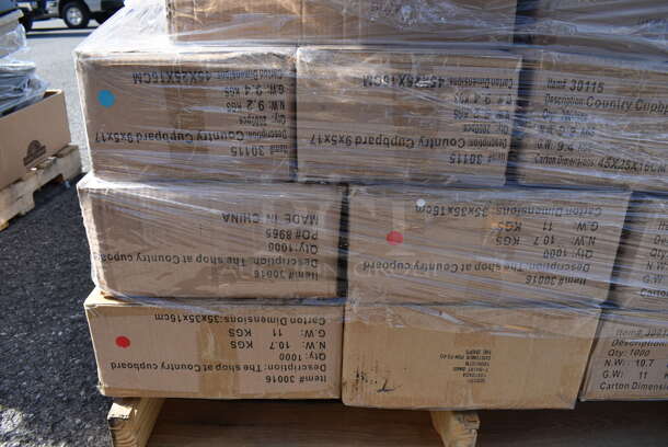 ALL ONE MONEY! Pallet Lot of Various Items Including Country Cupboard Boxes and Paper Products. (warehouse) - Image 3 of 6