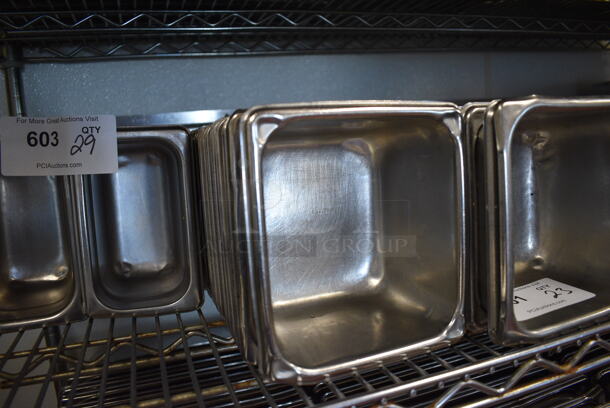 23 Stainless Steel 1/6 Size Drop In Bins. 1/6x4. 23 Times Your Bid! (drop in bin kitchen) - Image 2 of 3