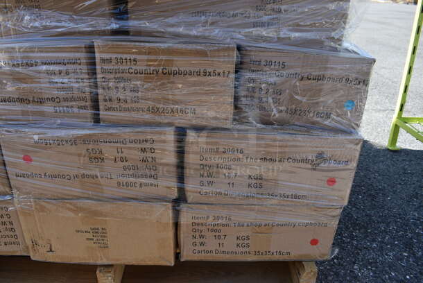 ALL ONE MONEY! Pallet Lot of Various Items Including Country Cupboard Boxes and Paper Products. (warehouse) - Image 4 of 6