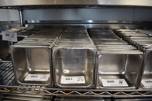 23 Stainless Steel 1/6 Size Drop In Bins. 1/6x4. 23 Times Your Bid! (drop in bin kitchen) - Image 3 of 3
