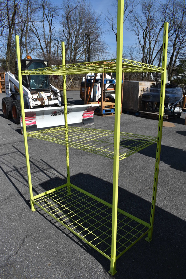 Green Finish 3 Tier Metal Shelving Rack. 49x22x73. (warehouse)