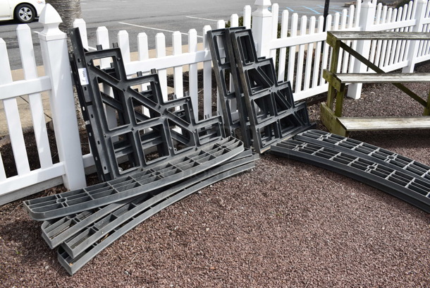 ALL ONE MONEY! Lot of Black Poly Pieces to Shelving Unit. (greenhouse patio) - Image 1 of 5