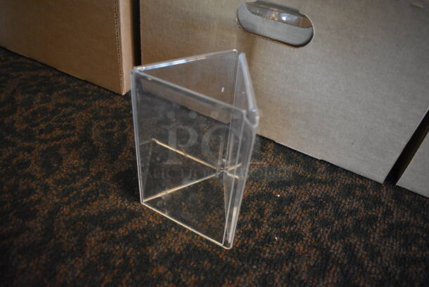 ALL ONE MONEY! Lot of 3 Boxes of Clear Poly Countertop Table Sign Holders! 4.5x4.5x6. (main dining room) - Image 2 of 5