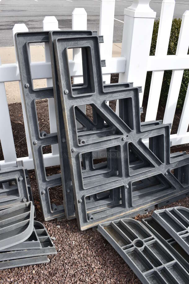 ALL ONE MONEY! Lot of Black Poly Pieces to Shelving Unit. (greenhouse patio) - Image 3 of 5